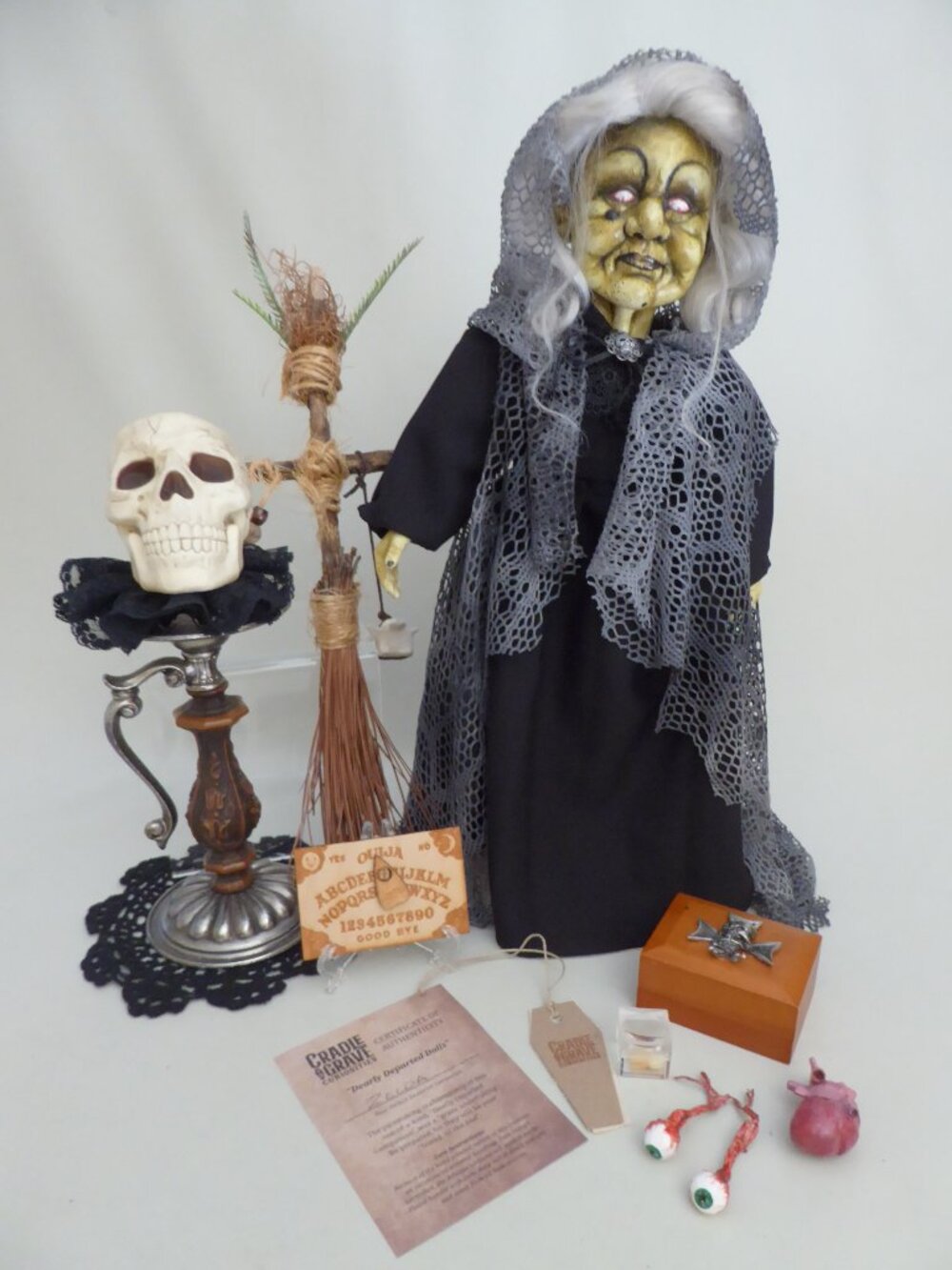 OOAK 19” WITCH HAG VOODOO HALLOWEEN HORROR UNDEAD DOLL PROP ODDITY